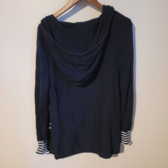 Cabi Open Front Hooded Navy Cardigan SZ XS - Picture 3 of 3